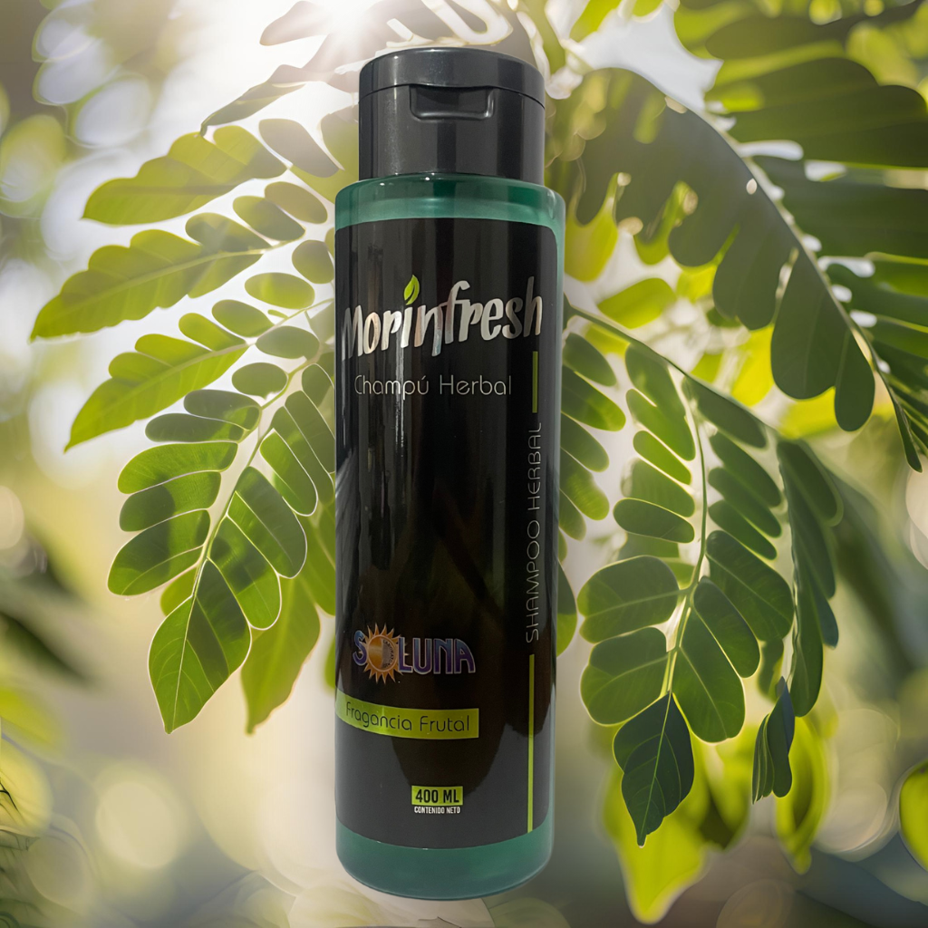 Shampoo natural: de moringa con keratina, y colágeno