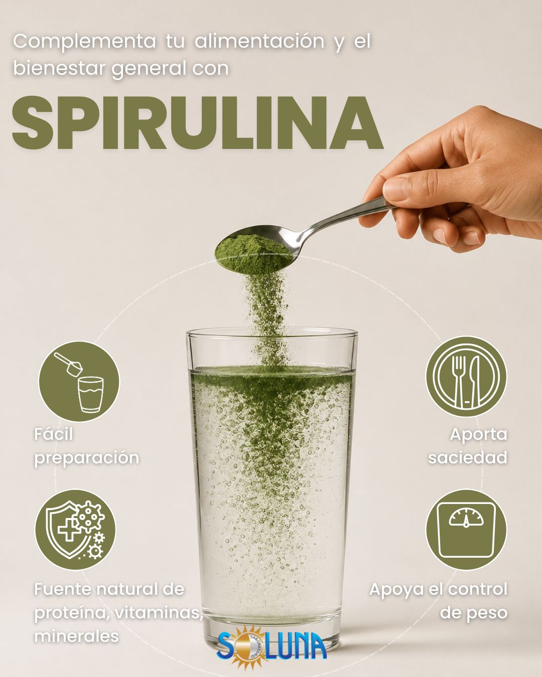 Malteada: Spirulina.