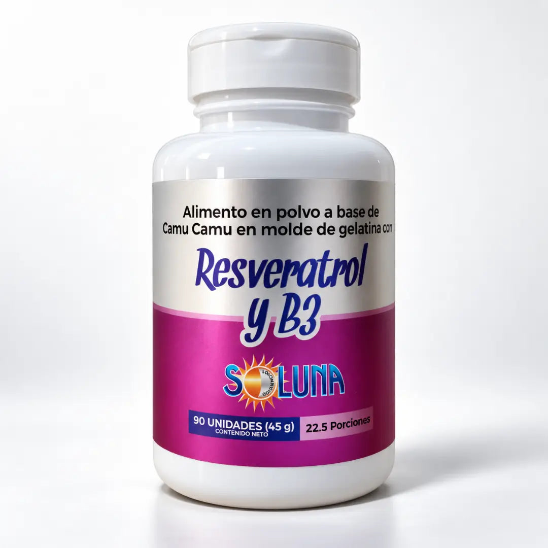 Resveratrol + Vitamina B3 x90 cápsulas. Soluna