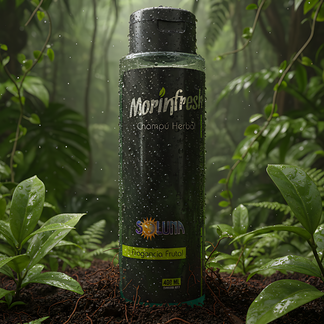 Shampoo herbal con Keratina, Colágeno y Moringa.